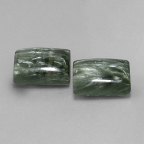  ct natürliche grüner Seraphinit-Edelsteine, Baguette, Lichtundurchlässig