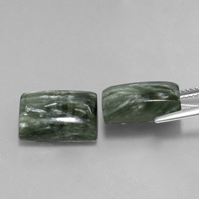  ct natürliche grüner Seraphinit-Edelsteine, Baguette, Lichtundurchlässig