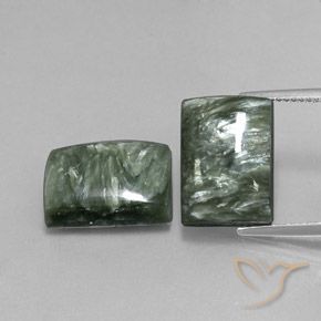 15.12ctw Natürlicher Grün Seraphinite, Baguette, Lichtundurchlässig