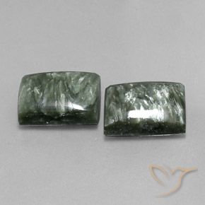 15.12 ct natürliche Grün Seraphinite-Edelsteine, Baguette, Lichtundurchlässig