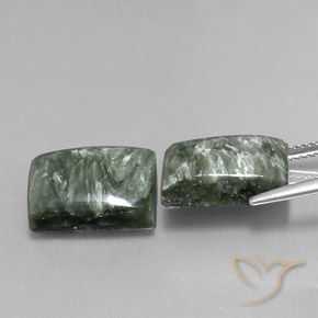 15.12 ct natürliche Grün Seraphinite-Edelsteine, Baguette, Lichtundurchlässig