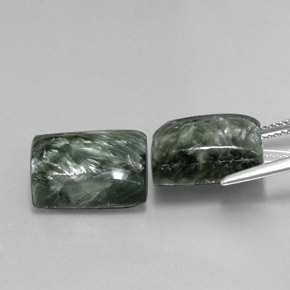 17,39 ct natürliche grüner Seraphinit-Edelsteine, Baguette, Lichtundurchlässig