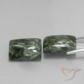 14.60 ct natürliche Grün Seraphinite-Edelsteine, Baguette, Lichtundurchlässig