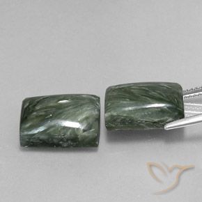 16.22 ct natürliche Erdiges Grün Seraphinite-Edelsteine, Baguette, Lichtundurchlässig