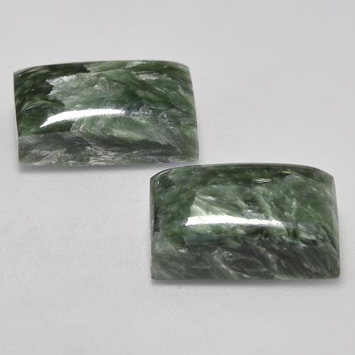 15,38 ct natürliche grüner Seraphinit-Edelsteine, Baguette, Lichtundurchlässig