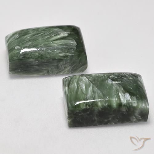 17.19 ct natürliche Mittelgrün Seraphinite-Edelsteine, Baguette, Lichtundurchlässig