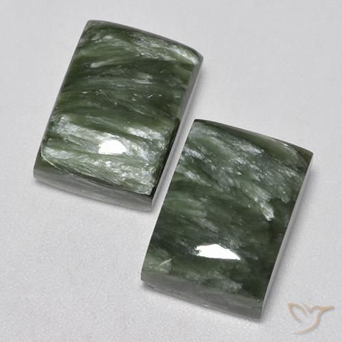 16.83 ct natürliche Mittelgrün Seraphinite-Edelsteine, Baguette, Lichtundurchlässig