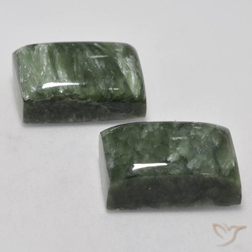 16.83 ct natürliche Mittelgrün Seraphinite-Edelsteine, Baguette, Lichtundurchlässig