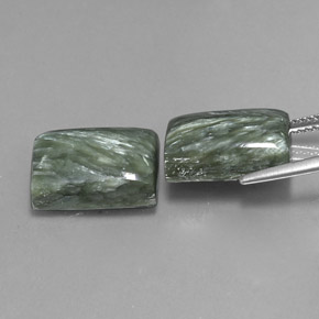  ct natürliche grüner Seraphinit-Edelsteine, Baguette, Lichtundurchlässig