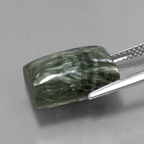 9,33 ctw natürlicher grüner Seraphinit, Baguette, Lichtundurchlässig