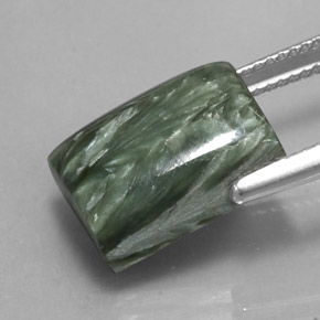 9,28 ctw natürlicher grüner Seraphinit, Baguette, Lichtundurchlässig
