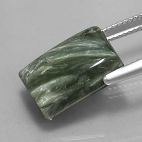 8,45 ctw natürlicher grüner Seraphinit, Baguette, Lichtundurchlässig