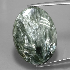 21,31 ctw natürlicher grüner Seraphinit, Oval Schliff, Lichtundurchlässig