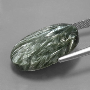 21,31 ctw natürlicher grüner Seraphinit, Oval Schliff, Lichtundurchlässig