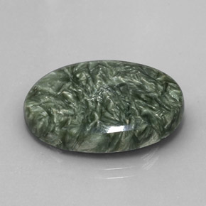 19,04 ctw natürlicher grüner Seraphinit, Oval Schliff, Lichtundurchlässig