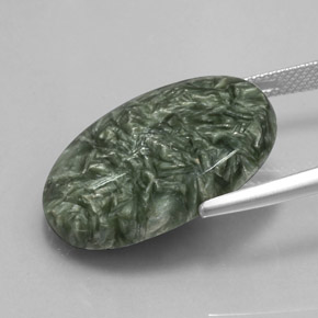 19,04 ctw natürlicher grüner Seraphinit, Oval Schliff, Lichtundurchlässig