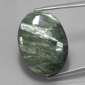 20,25 ctw natürlicher grüner Seraphinit, Oval Schliff, Lichtundurchlässig
