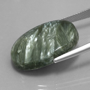 20,25 ctw natürlicher grüner Seraphinit, Oval Schliff, Lichtundurchlässig