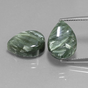  ct natürliche grüner Seraphinit-Edelsteine, Birnenform, Lichtundurchlässig