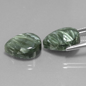  ct natürliche grüner Seraphinit-Edelsteine, Birnenform, Lichtundurchlässig