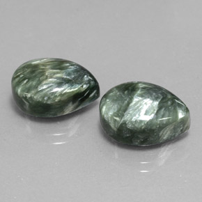  ct natürliche grüner Seraphinit-Edelsteine, Birnenform, Lichtundurchlässig