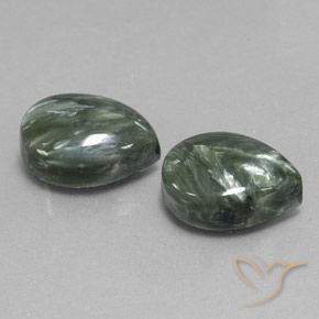 11.93 ct natürliche Mittelgrün Seraphinite-Edelsteine, Birnenform, Lichtundurchlässig
