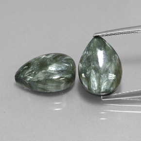  ct natürliche grüner Seraphinit-Edelsteine, Birnenform, Lichtundurchlässig
