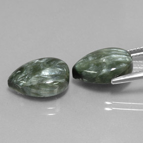  ct natürliche grüner Seraphinit-Edelsteine, Birnenform, Lichtundurchlässig