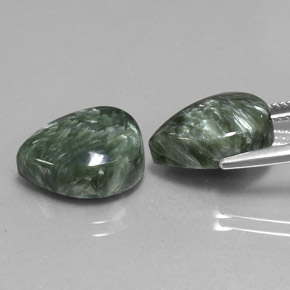  ct natürliche grüner Seraphinit-Edelsteine, Birnenform, Lichtundurchlässig