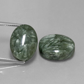  ct natürliche grüner Seraphinit-Edelsteine, Oval Schliff, Lichtundurchlässig