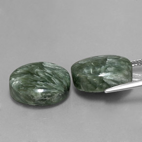  ct natürliche grüner Seraphinit-Edelsteine, Oval Schliff, Lichtundurchlässig