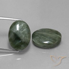 18.22ctw Natürlicher Mittelgrün Seraphinite, Oval, Lichtundurchlässig