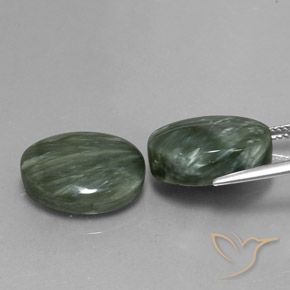 18.22 ct natürliche Mittelgrün Seraphinite-Edelsteine, Oval, Lichtundurchlässig