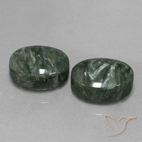 21,51 ct natürliche grüner Seraphinit-Edelsteine, Oval Schliff, Lichtundurchlässig