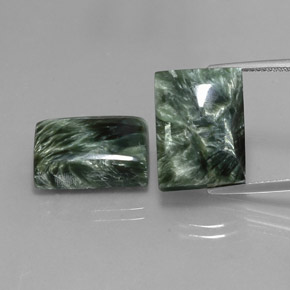 21.79 ct natürliche tiefgrün Seraphinite-Edelsteine, Baguette, Lichtundurchlässig