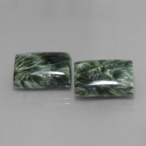21.79 ct natürliche tiefgrün Seraphinite-Edelsteine, Baguette, Lichtundurchlässig