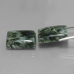21.79 ct natürliche tiefgrün Seraphinite-Edelsteine, Baguette, Lichtundurchlässig