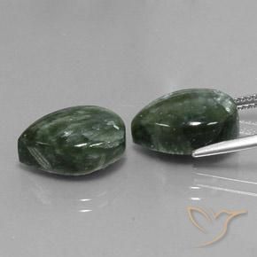 12.30 ct natürliche Moosiges Grün Seraphinite-Edelsteine, Birnenform, Lichtundurchlässig