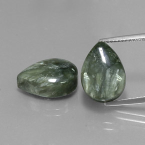  ct natürliche grüner Seraphinit-Edelsteine, Birnenform, Lichtundurchlässig