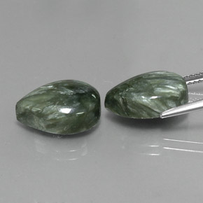  ct natürliche grüner Seraphinit-Edelsteine, Birnenform, Lichtundurchlässig