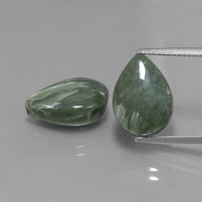 10,07 ct natürliche grüner Seraphinit-Edelsteine, Birnenform, Lichtundurchlässig