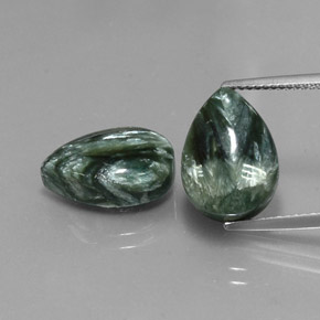  ct natürliche grüner Seraphinit-Edelsteine, Birnenform, Lichtundurchlässig