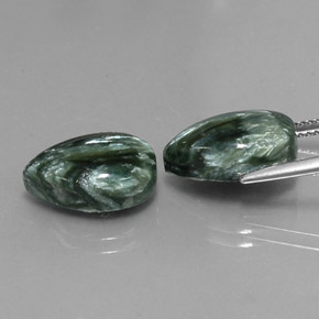  ct natürliche grüner Seraphinit-Edelsteine, Birnenform, Lichtundurchlässig