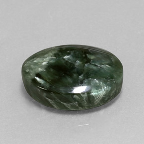 7,38 ctw natürlicher grüner Seraphinit, Oval Schliff, Lichtundurchlässig