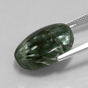 7,38 ctw natürlicher grüner Seraphinit, Oval Schliff, Lichtundurchlässig