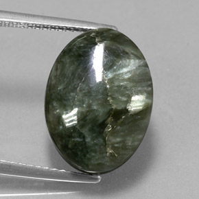 9,33 ctw natürlicher grüner Seraphinit, Oval Schliff, Lichtundurchlässig