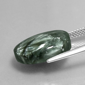 8,64 ctw natürlicher grüner Seraphinit, Oval Schliff, Lichtundurchlässig