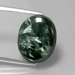 7,60 ctw natürlicher grüner Seraphinit, Oval Schliff, Lichtundurchlässig