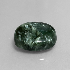 7,60 ctw natürlicher grüner Seraphinit, Oval Schliff, Lichtundurchlässig