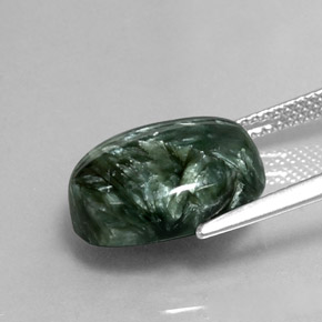 7,60 ctw natürlicher grüner Seraphinit, Oval Schliff, Lichtundurchlässig